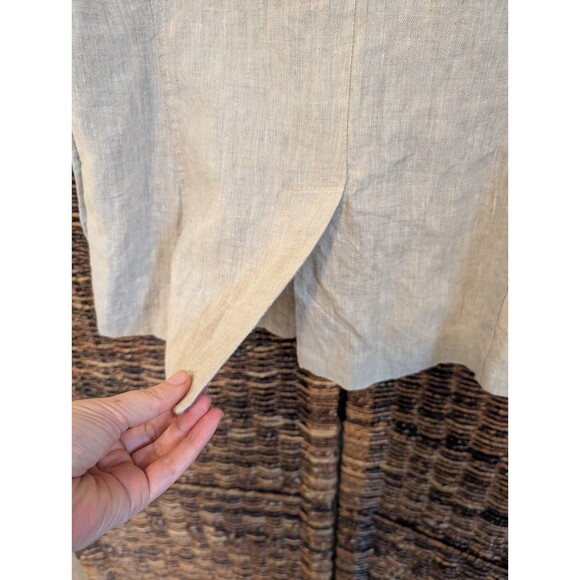 Karen Kane 100% Linen One Button Blazer Jacket Women Large Ruffles 3/4 Sleeves - Picture 5 of 8